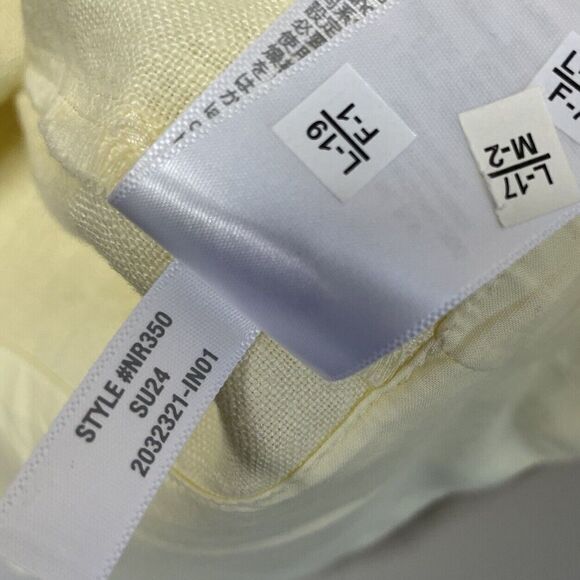 MADEWELL Mini Dress Women 2 Pale Yellow 100% Linen NEW Cross Back A-Line NR350 - Picture 14 of 14